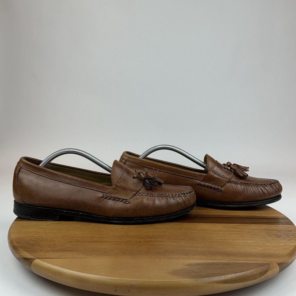 Mens Cole Haan Grand Os Brown Leather Tassel Penny Pinch Loafers Size 11.5 M GUC